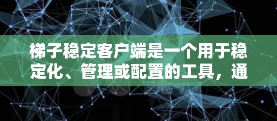 梯子稳定客户端是一个用于稳定化、管理或配置的工具，通常运行在计算机端。以下是对该应用的详细分析